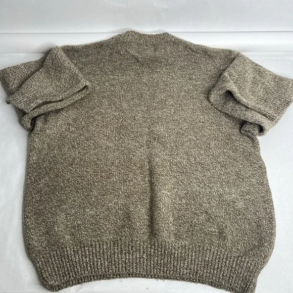 Vintage LL Bean Sweater Mens XL Tall Brown Heather Wool Crewneck Pullover 90s